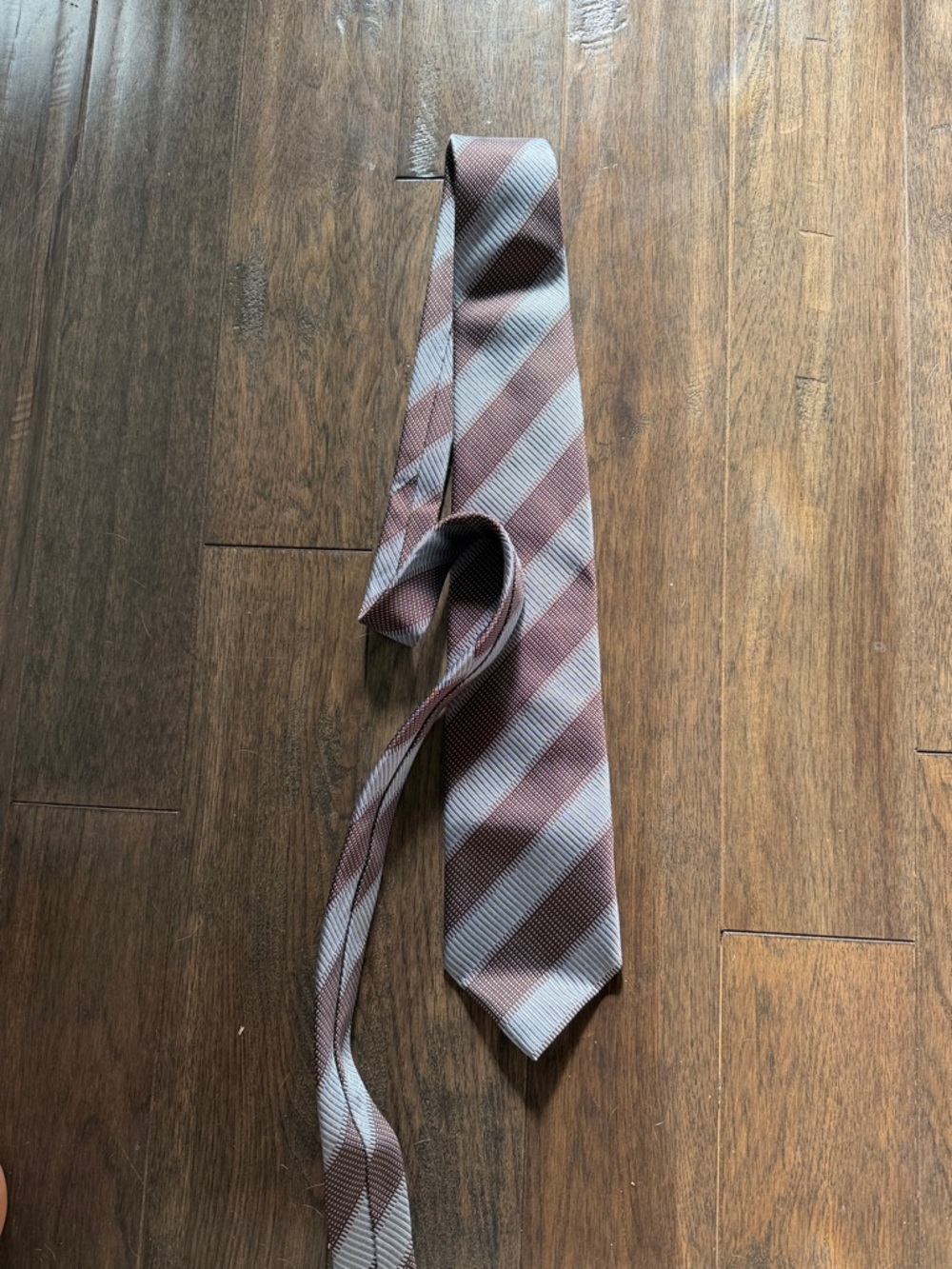 Giorgio Armani Brown and Light Gray Diagonal Stripe Tie